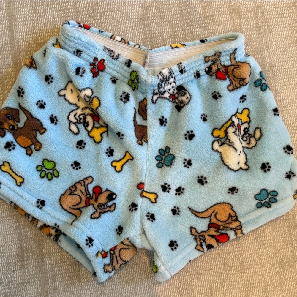 Girls fleece pajama shorts- size 8-10
